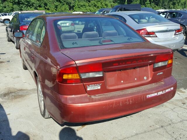 4S3BE625447209566 - 2004 SUBARU LEGACY L S RED photo 3