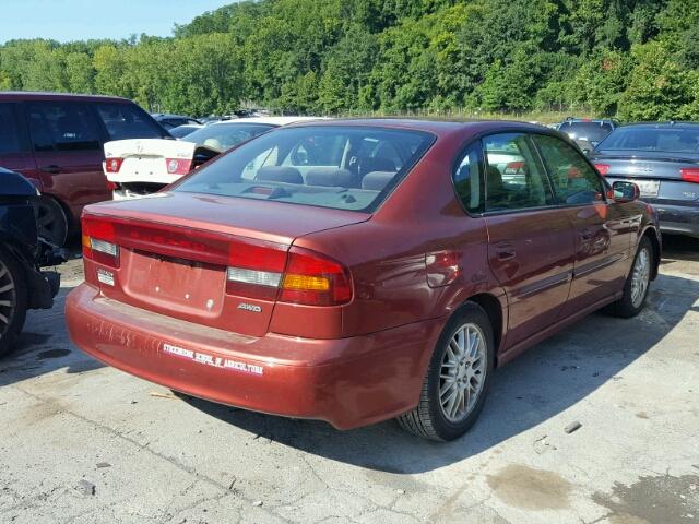 4S3BE625447209566 - 2004 SUBARU LEGACY L S RED photo 4