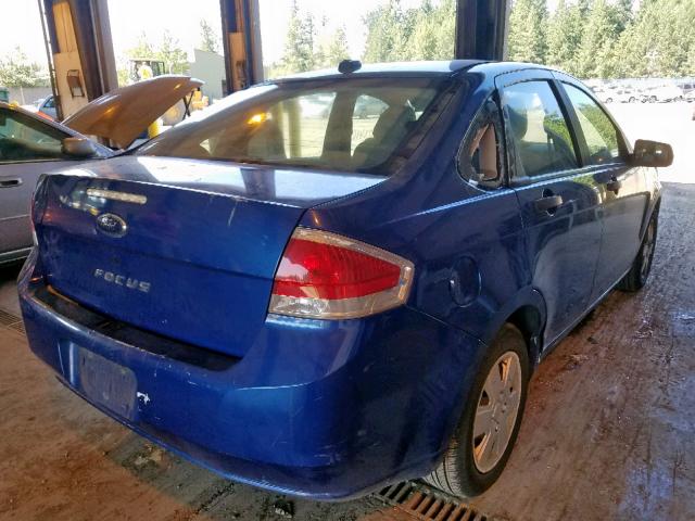 1FAHP34N28W156237 - 2008 FORD FOCUS S/SE BLUE photo 4