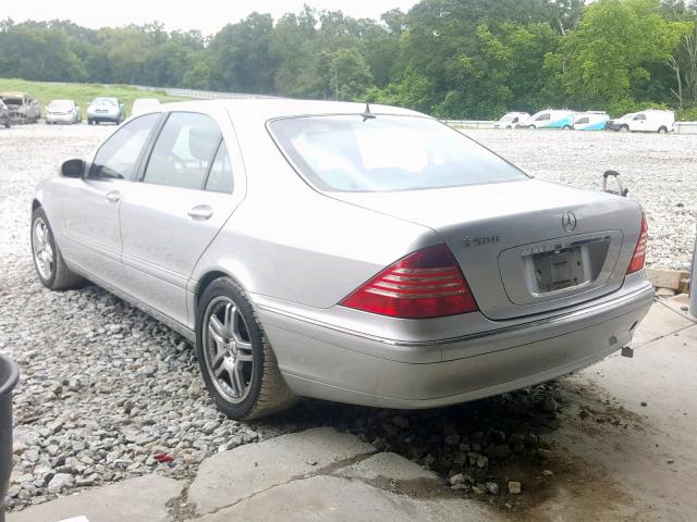 WDBNG75J11A220995 - 2001 MERCEDES-BENZ S 500 SILVER photo 3