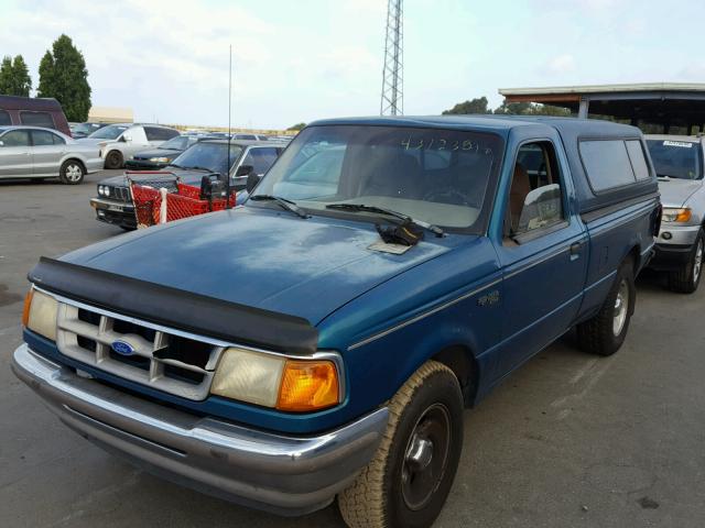 1FTCR10U4PPA14674 - 1993 FORD RANGER TEAL photo 2