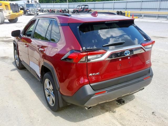 JTMDWRFV9KD500435 - 2019 TOYOTA RAV4 LIMIT BURGUNDY photo 3