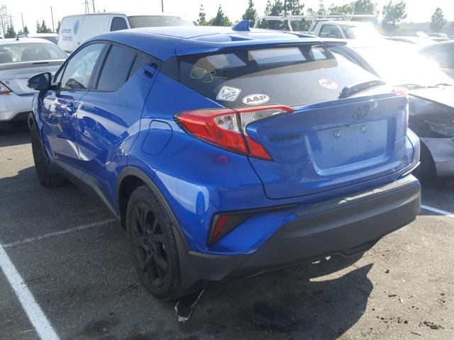 NMTKHMBX3JR020386 - 2018 TOYOTA C-HR XLE BLUE photo 3