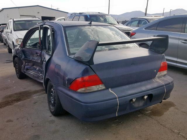 JA3AJ26E02U011414 - 2002 MITSUBISHI LANCER ES BLUE photo 3