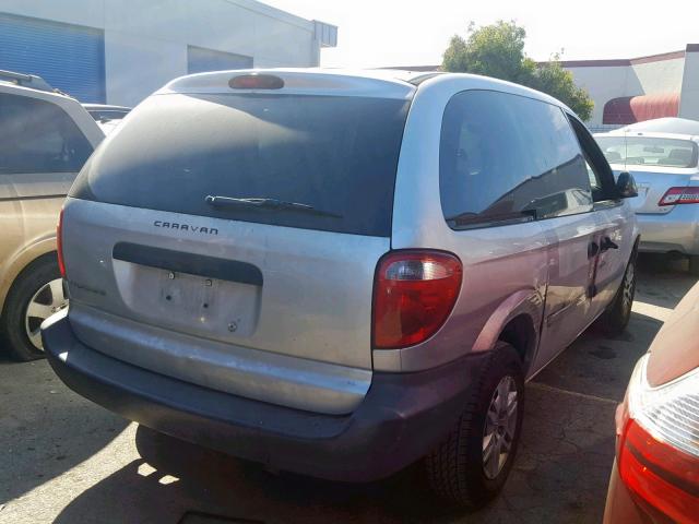 1D4GP25B16B650553 - 2006 DODGE CARAVAN SE SILVER photo 4