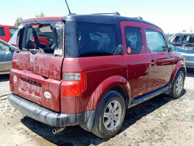 5J6YH287X6L021447 - 2006 HONDA ELEMENT EX RED photo 4