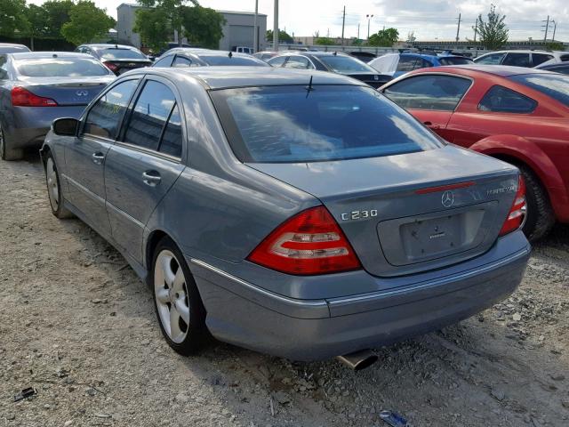 WDBRF40J25A790309 - 2005 MERCEDES-BENZ C 230K SPO GRAY photo 3