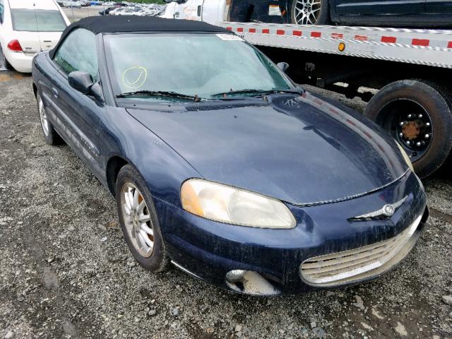 1C3EL55U61N557722 - 2001 CHRYSLER SEBRING LX BLUE photo 1