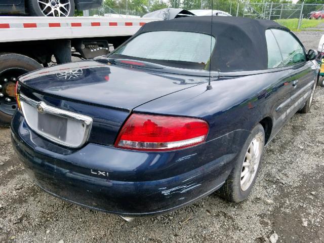 1C3EL55U61N557722 - 2001 CHRYSLER SEBRING LX BLUE photo 4