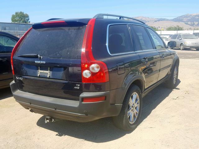 YV1CZ911851151629 - 2005 VOLVO XC90 T6 BLACK photo 4