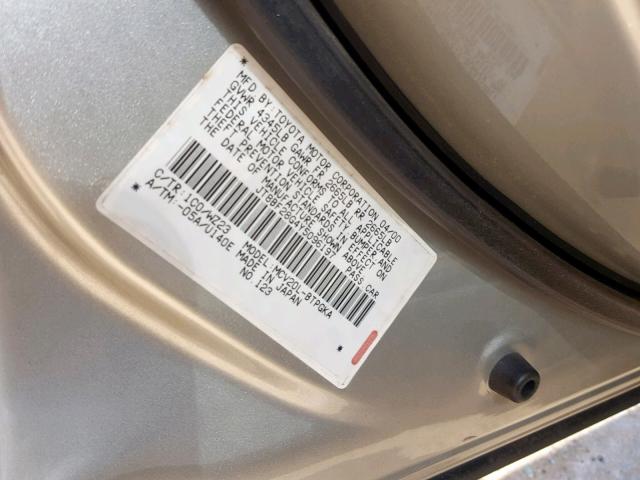 JT8BF28G4Y5096197 - 2000 LEXUS ES 300 SILVER photo 10