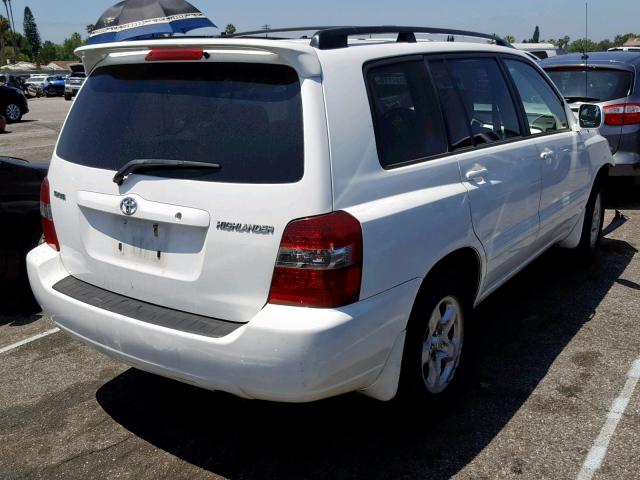 JTEDD21A450123487 - 2005 TOYOTA HIGHLANDER WHITE photo 4