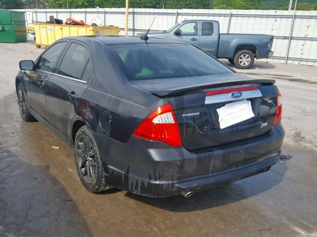 3FAHP0JG7AR345687 - 2010 FORD FUSION SEL BLACK photo 3