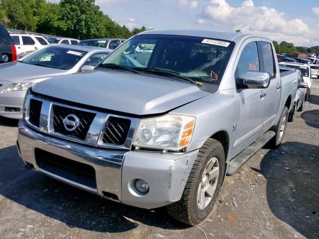 1N6AA07B54N520015 - 2004 NISSAN TITAN XE/S SILVER photo 2