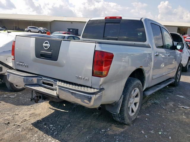 1N6AA07B54N520015 - 2004 NISSAN TITAN XE/S SILVER photo 4