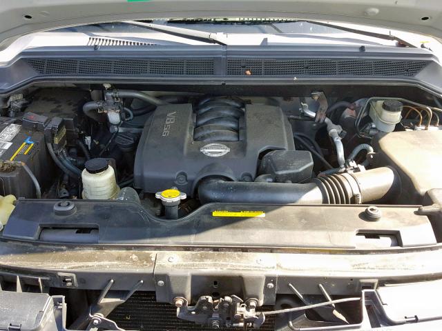 1N6AA07B54N520015 - 2004 NISSAN TITAN XE/S SILVER photo 7