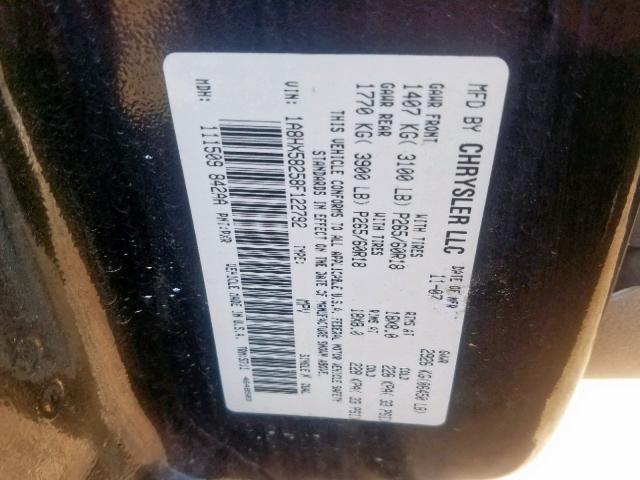 1A8HX58258F122792 - 2008 CHRYSLER ASPEN LIMI BLACK photo 10