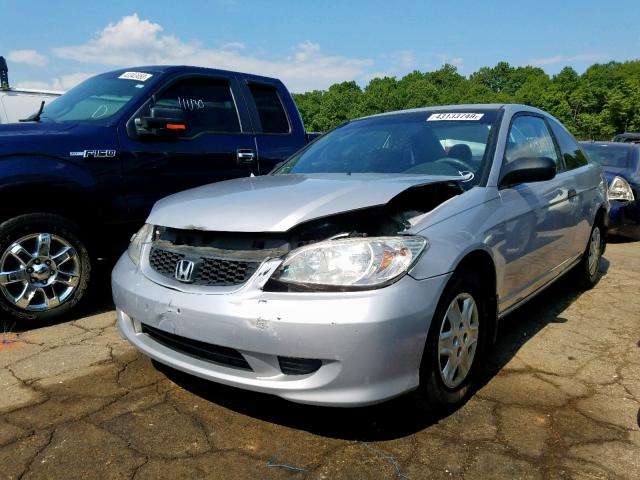 1HGEM22114L009064 - 2004 HONDA CIVIC DX V SILVER photo 2