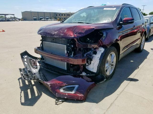 2FMPK3J80HBC63223 - 2017 FORD EDGE SEL MAROON photo 2