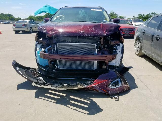 2FMPK3J80HBC63223 - 2017 FORD EDGE SEL MAROON photo 9