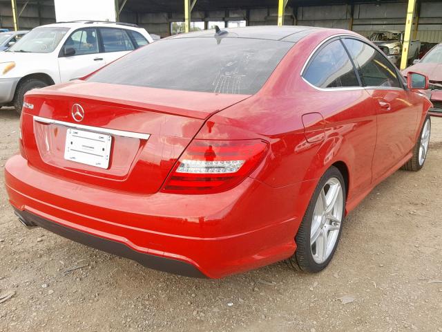 WDDGJ4HB6EG278172 - 2014 MERCEDES-BENZ C 250 RED photo 4