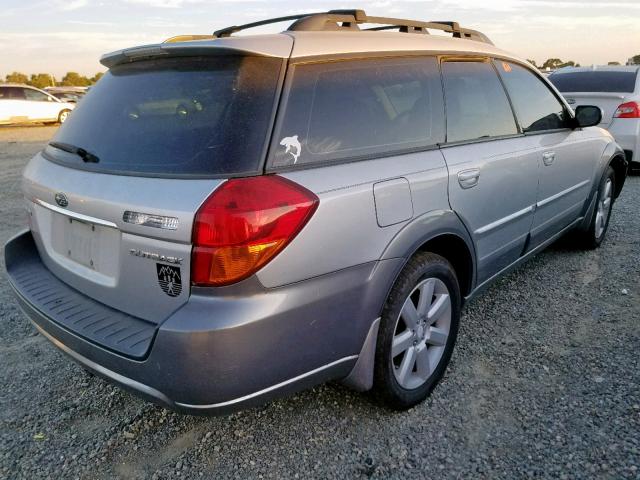 4S4BP62C177301274 - 2007 SUBARU OUTBACK OU SILVER photo 4