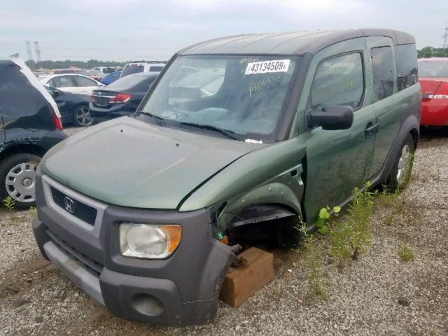 5J6YH28544L001447 - 2004 HONDA ELEMENT EX GREEN photo 2