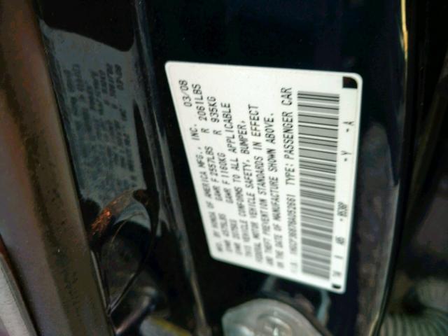 1HGCP36878A052661 - 2008 HONDA ACCORD EXL BLUE photo 10