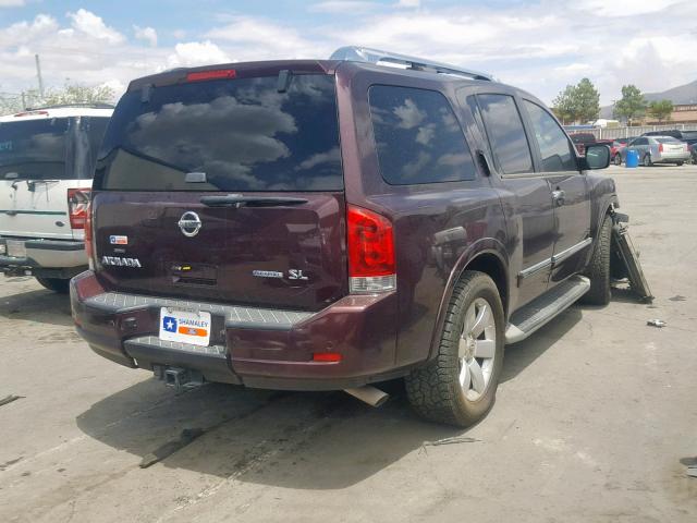 5N1BA0ND1DN610026 - 2013 NISSAN ARMADA SV BURGUNDY photo 4