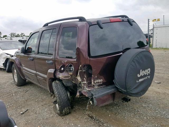 1J4GL58K64W275944 - 2004 JEEP LIBERTY LI BURGUNDY photo 3