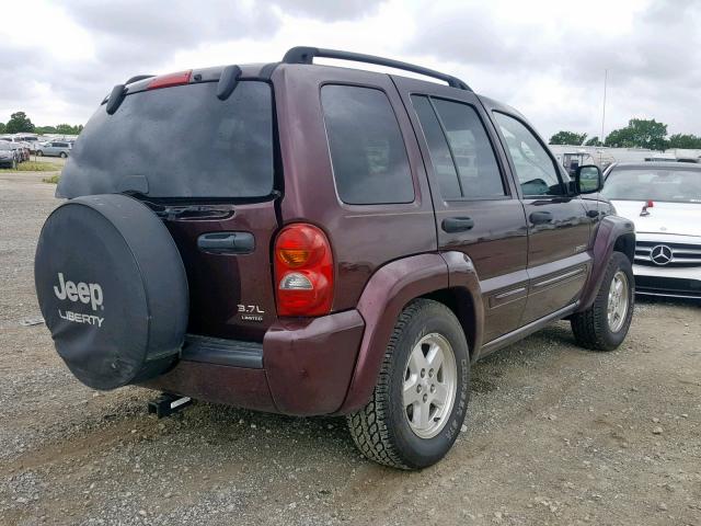 1J4GL58K64W275944 - 2004 JEEP LIBERTY LI BURGUNDY photo 4