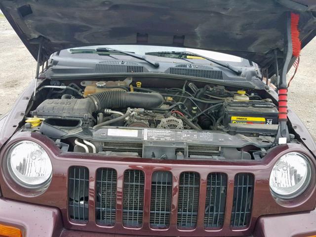 1J4GL58K64W275944 - 2004 JEEP LIBERTY LI BURGUNDY photo 7