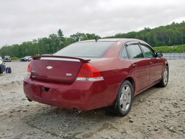 2G1WD58C989257050 - 2008 CHEVROLET IMPALA SUP RED photo 4