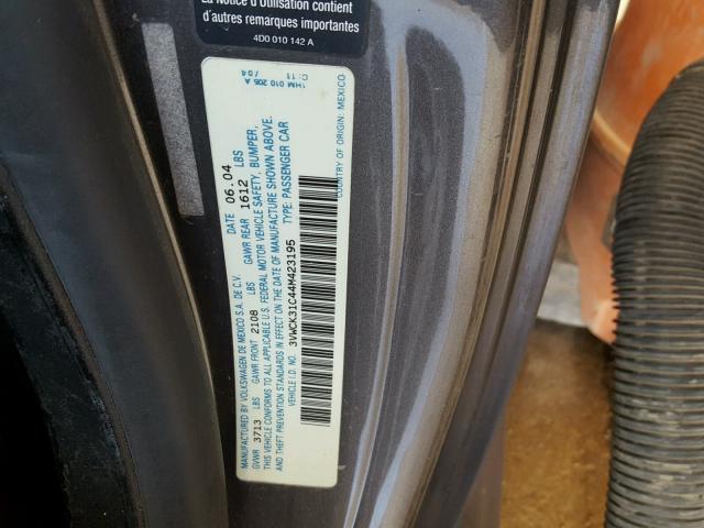 3VWCK31C44M423195 - 2004 VOLKSWAGEN NEW BEETLE 蓝色 照片 10