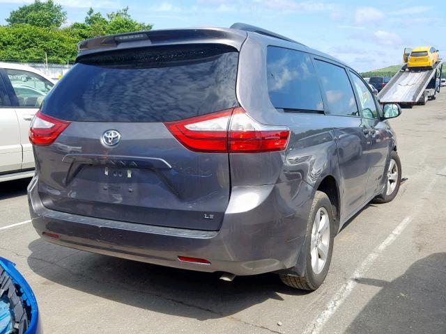 5TDKK3DC6GS743830 - 2016 TOYOTA SIENNA LE GRAY photo 4