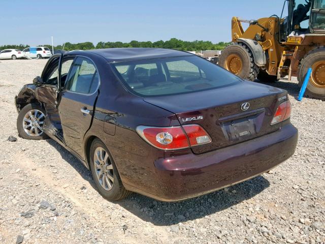 JTHBF30G630122788 - 2003 LEXUS ES 300 BURGUNDY photo 3