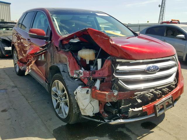 2FMTK4K88FBC12505 - 2015 FORD EDGE TITAN RED photo 1