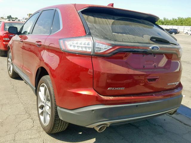 2FMTK4K88FBC12505 - 2015 FORD EDGE TITAN RED photo 3