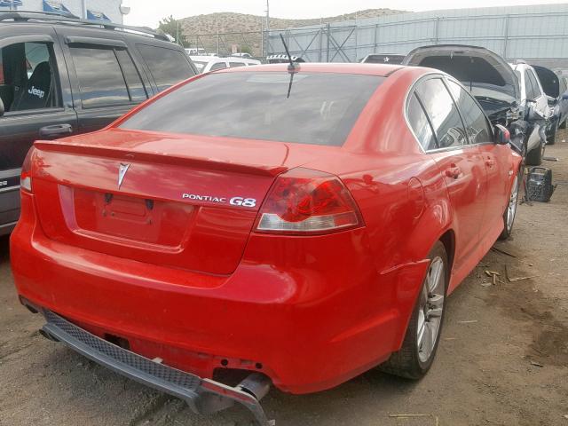 6G2ER57758L149971 - 2008 PONTIAC G8 RED photo 4