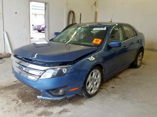 3FAHP0HG6AR408574 - 2010 FORD FUSION SE BLUE photo 2