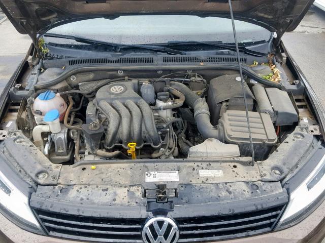 3VW2K7AJ9EM251409 - 2014 VOLKSWAGEN JETTA BASE BROWN photo 7