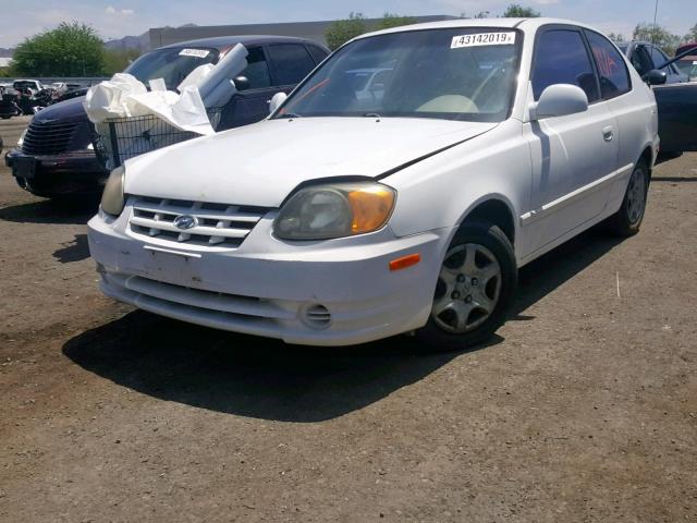 KMHCG35C93U264825 - 2003 HYUNDAI ACCENT GL WHITE photo 2