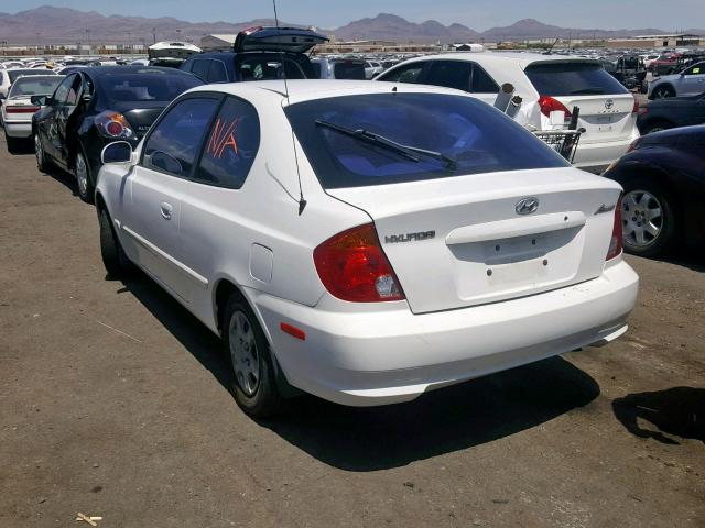 KMHCG35C93U264825 - 2003 HYUNDAI ACCENT GL WHITE photo 3