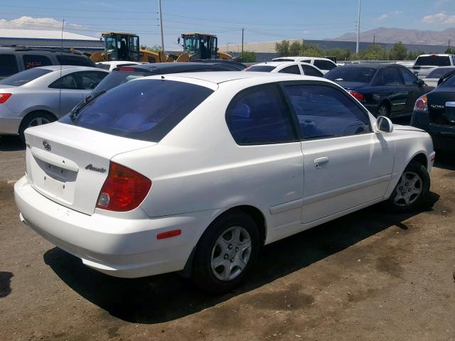 KMHCG35C93U264825 - 2003 HYUNDAI ACCENT GL WHITE photo 4