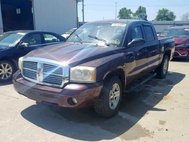 1D7HW28K85S342591 - 2005 DODGE DAKOTA QUA BURGUNDY photo 2