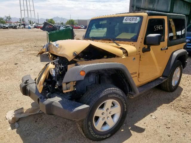 1C4AJWAGXDL701732 - 2013 JEEP WRANGLER S YELLOW photo 2