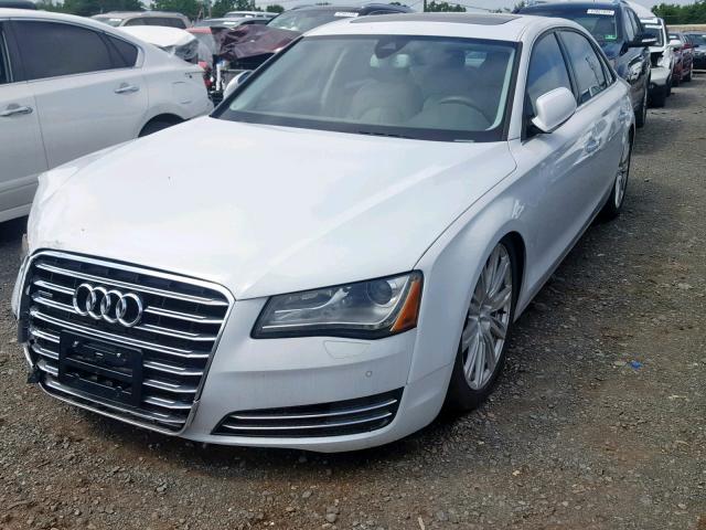 WAURGAFD0DN007958 - 2013 AUDI A8 L QUATT WHITE photo 2