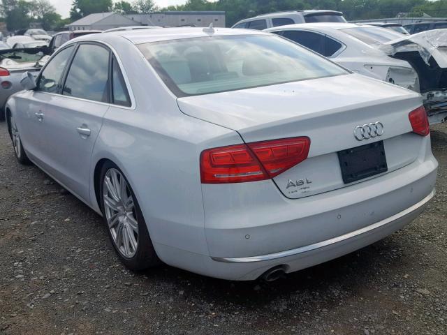 WAURGAFD0DN007958 - 2013 AUDI A8 L QUATT WHITE photo 3