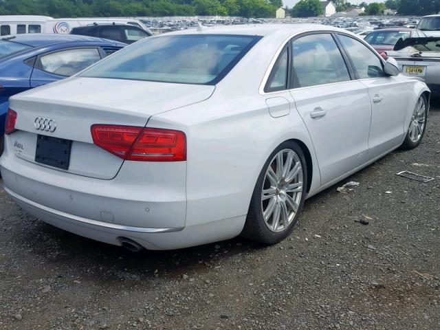 WAURGAFD0DN007958 - 2013 AUDI A8 L QUATT WHITE photo 4