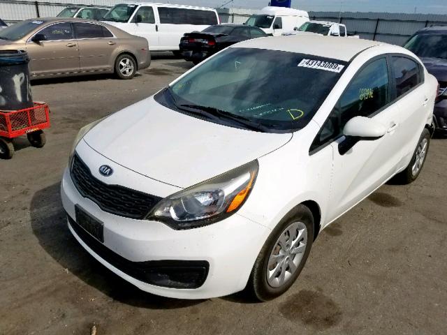 KNADM4A36D6204257 - 2013 KIA RIO LX WHITE photo 2